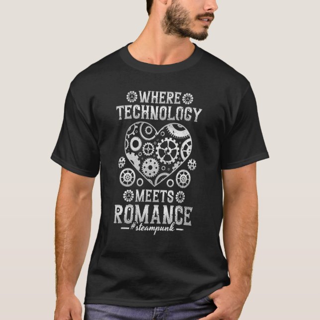 Camiseta Donde la tecnología encuentra a Romance Steampunk (Anverso)
