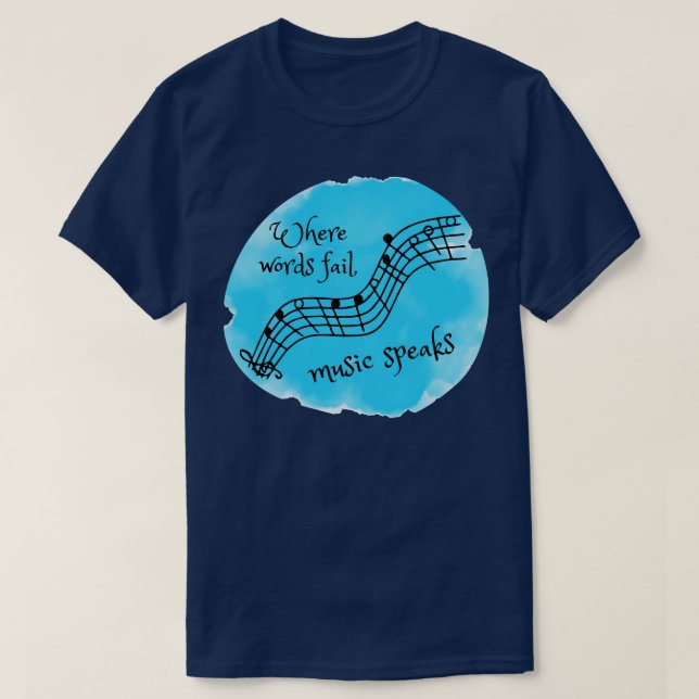 Camiseta Donde las palabras fallan la música (Diseño del anverso)