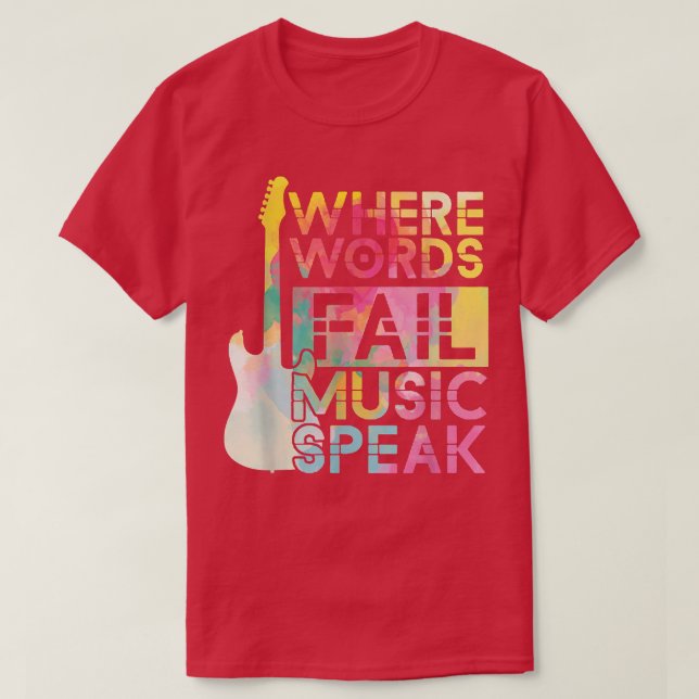 Camiseta Donde las palabras fallan la música habla la guita (Diseño del anverso)