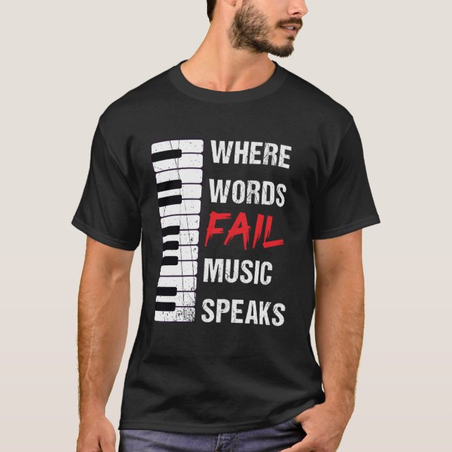 Camiseta Donde las palabras fallan la música habla la paz d (Anverso)
