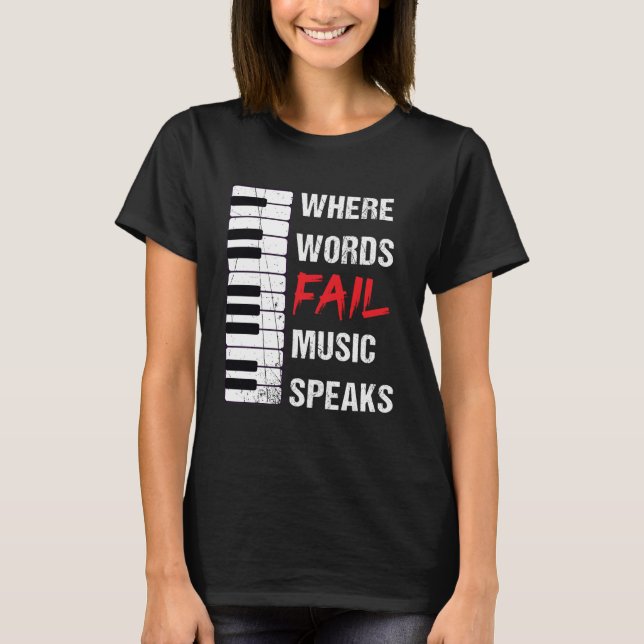Camiseta Donde las palabras fallan la música habla la paz d (Anverso)
