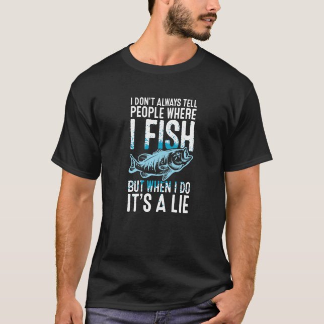 Camiseta Donde pesco Pescador Pescado Rod Angler Fisherman  (Anverso)
