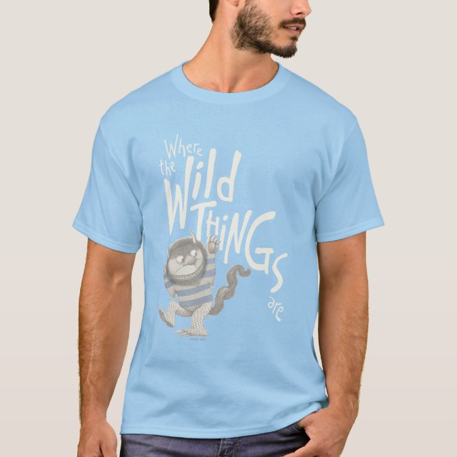 Camiseta Donde se citan cosas salvajes - azul (Anverso)
