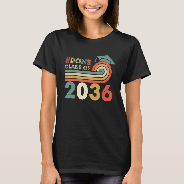 Camiseta DONE Class of 2036 Graduation for Her Him Grad Sen (Anverso)