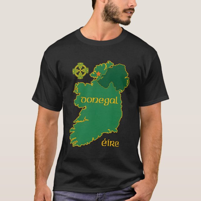 Camiseta Donegal Ireland Vacation Map Touritic Celtic (Anverso)