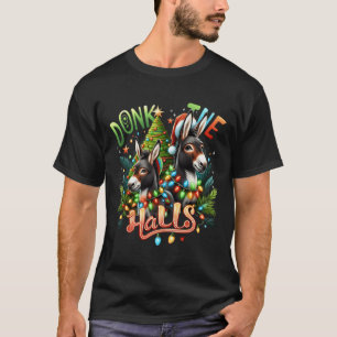 Camiseta Donk The Halls Navidades Burros Enfrentados En Cri