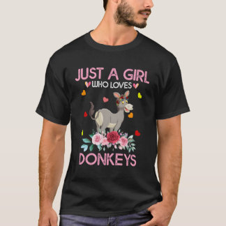 Camiseta Donkey Animal Lover Gift Solo Un Chica Que ama Don