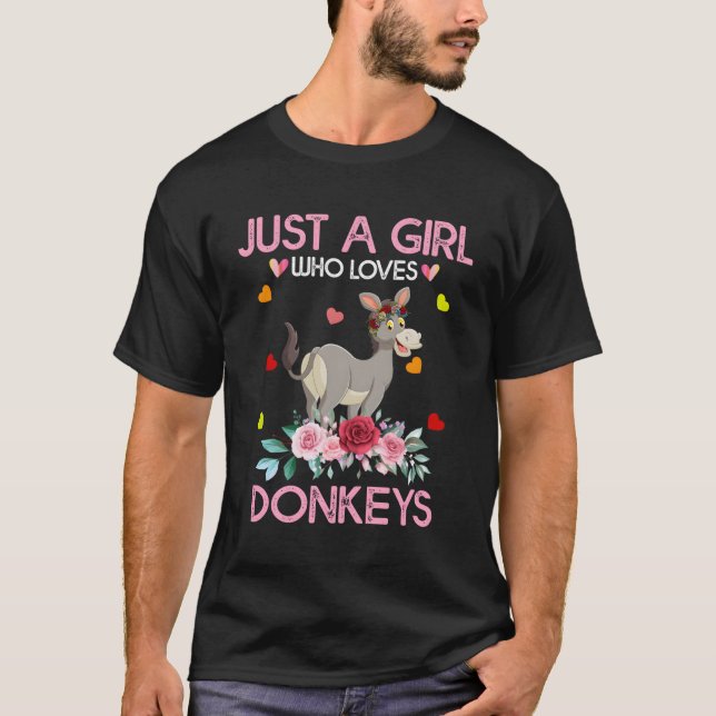 Camiseta Donkey Animal Lover Gift Solo Un Chica Que ama Don (Anverso)