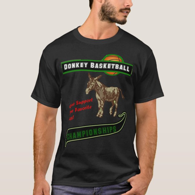 Camiseta Donkey basketball regalo de baloncesto divertido (Anverso)