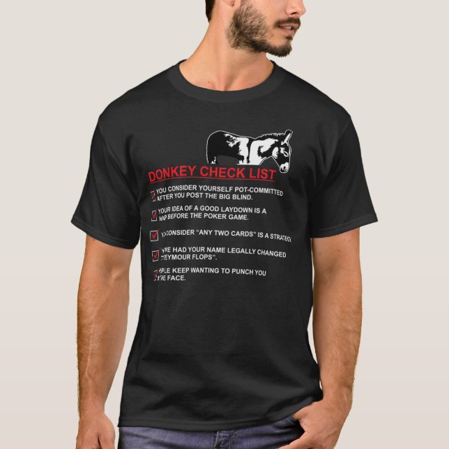 Camiseta Donkey Check List Poker Shirt (Anverso)