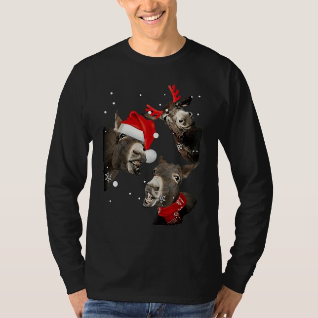 Camiseta Donkey cute xmas santa (Anverso)