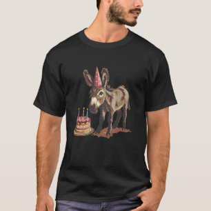Camiseta Donkey de fiesta de cumpleaños con Gorra y pasteli