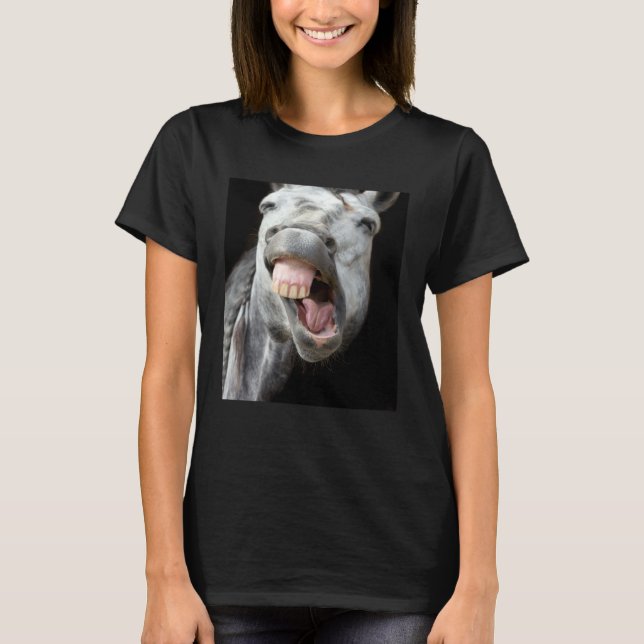 Camiseta Donkey Horse Face Showing Off Cute and  Face Anima (Anverso)
