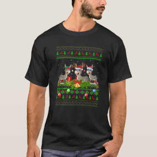 Camiseta Donkey Lover Xmas iluminando al burro de Santa Fea