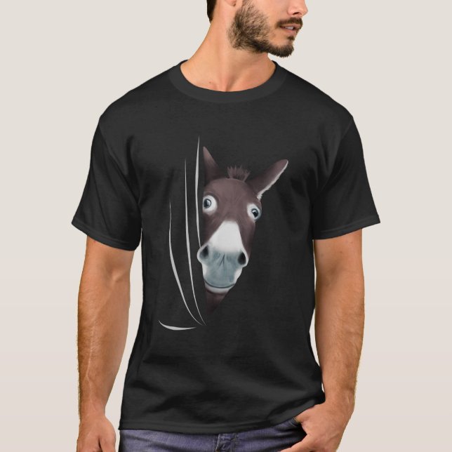 Camiseta Donkey Mirando Desde El Interior Ropa De Ropa De R (Anverso)