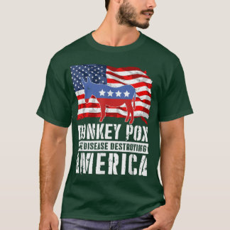Camiseta Donkey Pox The Disease Destroying America Flag Fun