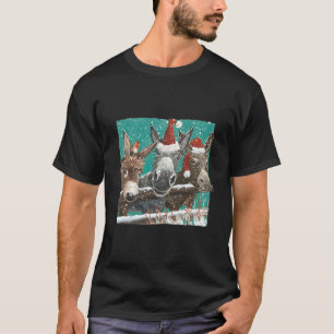 Camiseta Donkey Santa Hat Donkey Lover Cute Donkey Christma