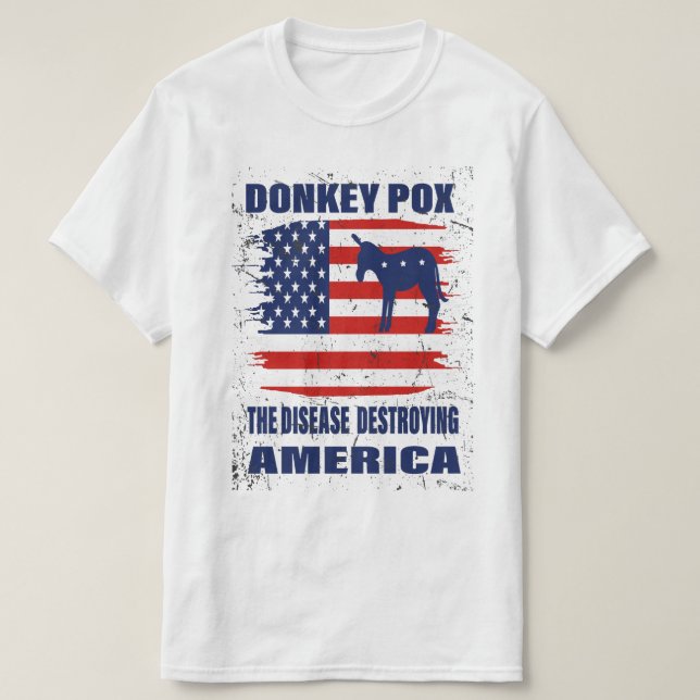 CAMISETA DONKEY THE DISEASE DESTROYING AMERICA (Diseño del anverso)