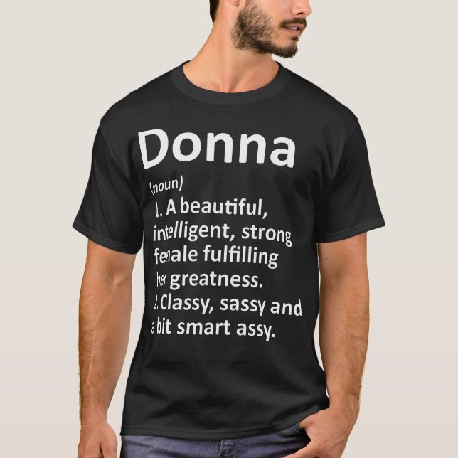 Camiseta Donna Definition Personalized Name Funny Navidades (Anverso)