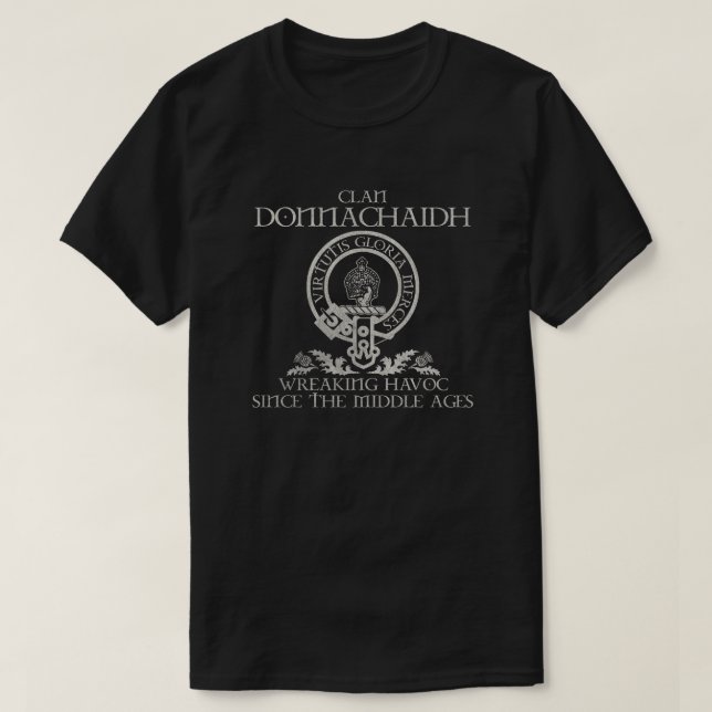 Camiseta Donnachaidh Clan escudo Escocia apellido tartan Th (Diseño del anverso)