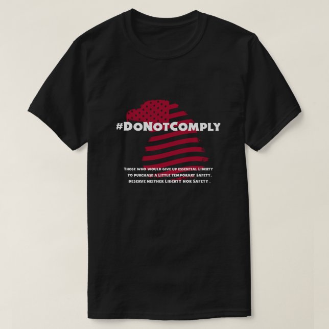 CAMISETA #DONOTCOMPLY T-SHIRT PARA HOMBRES Y MUJERES (Diseño del anverso)