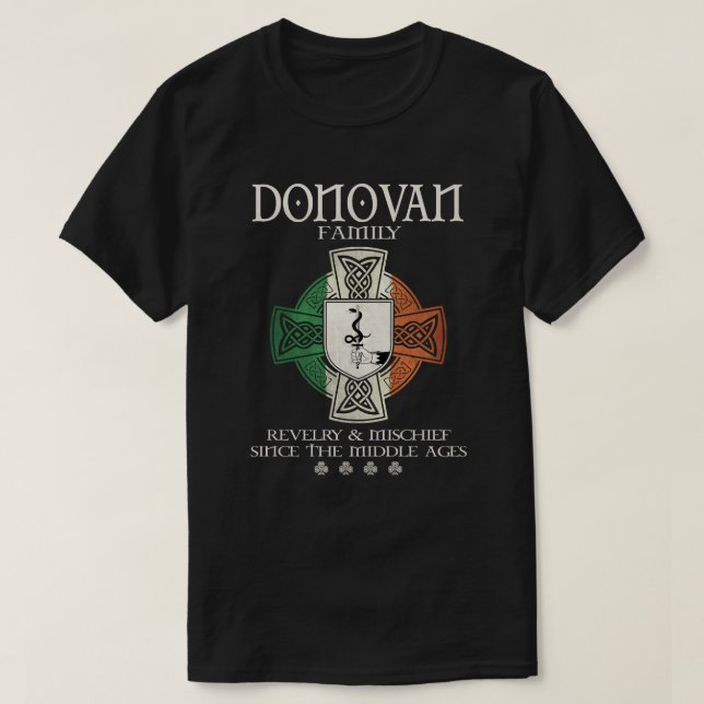 Camiseta Donovan Family Ireland apellidos bandera irlandesa (Diseño del anverso)