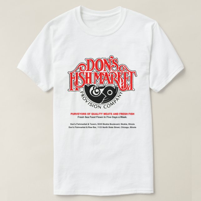 Camiseta Don's Fishmarket, Skokie, Chicago, IL (Diseño del anverso)