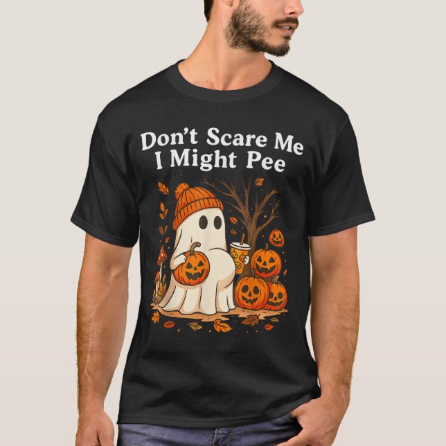Camiseta Don't E Me I Might Pee Halloween Pregnancy Humor P (Anverso)