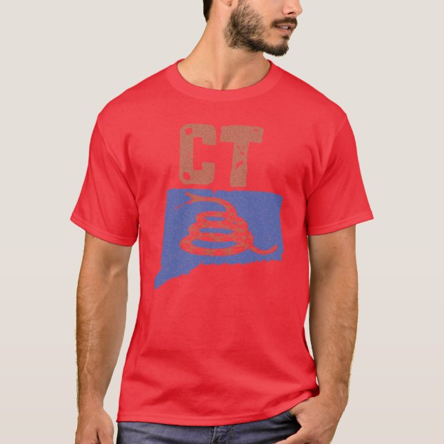 Camiseta Dont tread on Connecticut Gadsden Snake Oversized (Anverso)