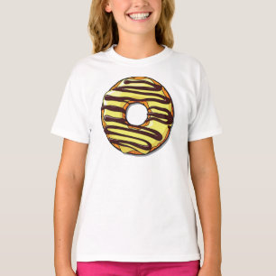Camiseta Donut amarillo, anillos, chocolate, hielo, escarch
