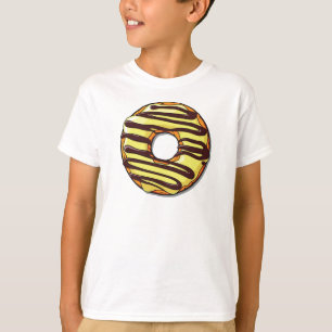 Camiseta Donut amarillo, anillos, chocolate, hielo, escarch
