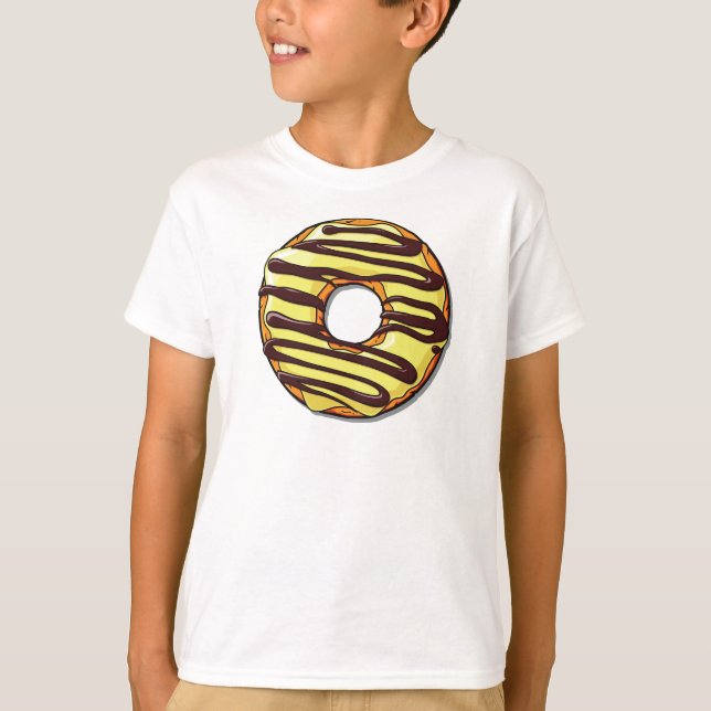 Camiseta Donut amarillo, anillos, chocolate, hielo, escarch (Anverso)