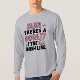 Camiseta Donut at the Finish Line Funny Fitness Motivation