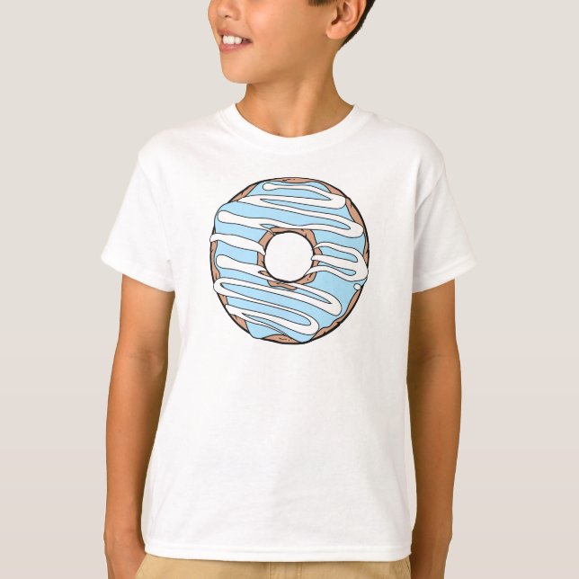 Camiseta Donut azul, anillos, glaseos, gritos, escarcha (Anverso)