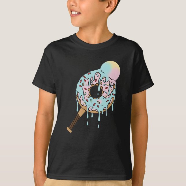 Camiseta Donut Baseball Bat Ice Cream Drip Kids Toddler Boy (Anverso)