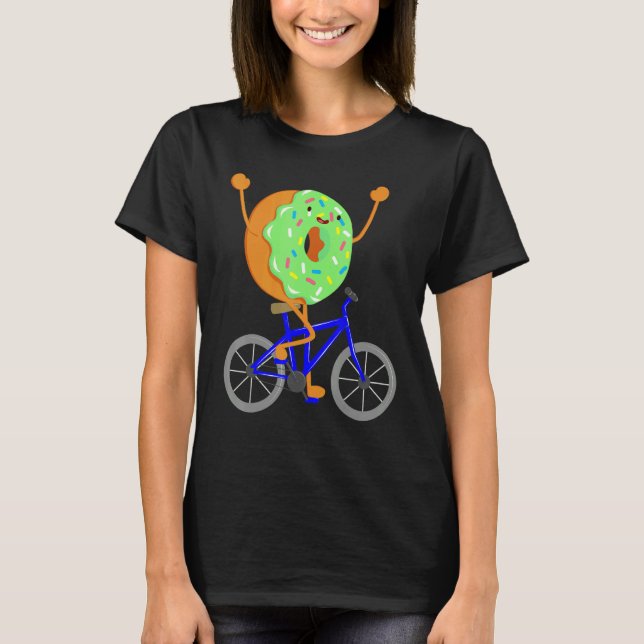 Camiseta Donut Bike Wheels Bicycle Cyclist Food  Cycling Th (Anverso)