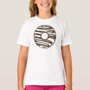 Camiseta Donut blanco, anillos, chocolate, hielo, escarcha