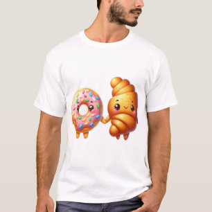 Camiseta Donut & Croissant   Pegatina de la Amistad Británi