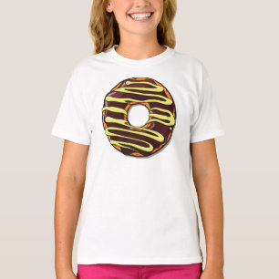 Camiseta Donut de chocolate, anillos, escarcha, glaseado, h
