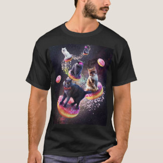 Camiseta Donut Gato Galaxy - Gatos espaciales montando donu