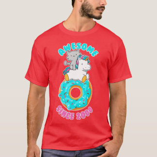 Camiseta Donut Kitten Unicorn Awesome since 2000