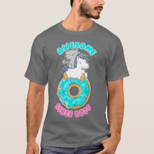 Camiseta Donut Kitten Unicorn Awesome since 2020