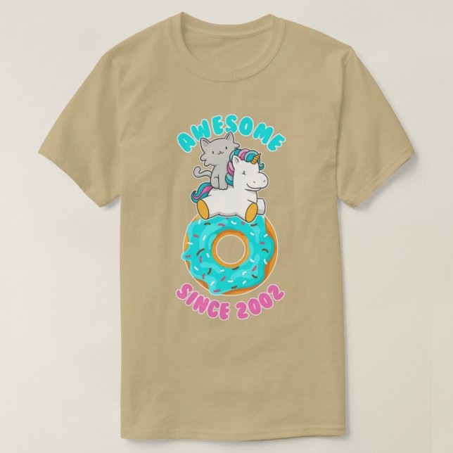 Camiseta Donut Kitten Unicorn increíble desde 2002 (Diseño del anverso)