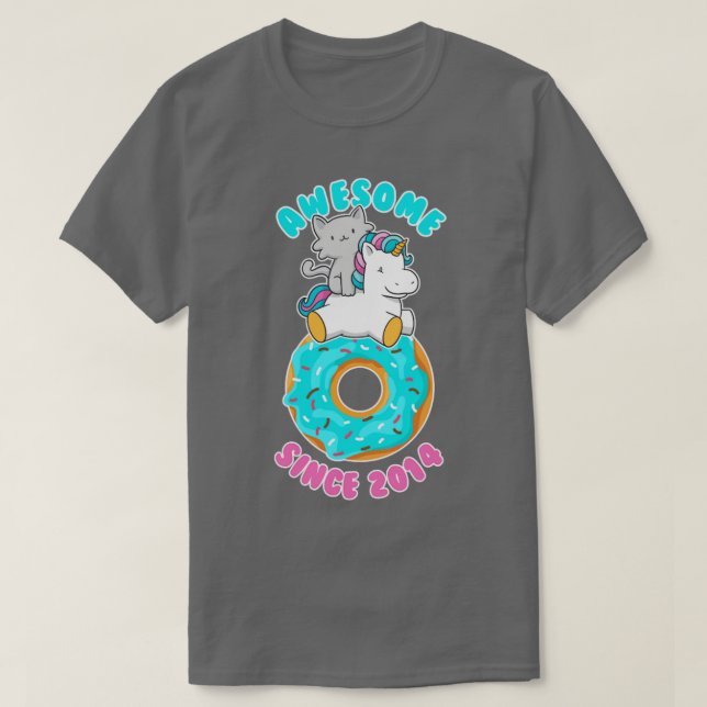 Camiseta Donut Kitten Unicorn increíble desde 2014 (Diseño del anverso)