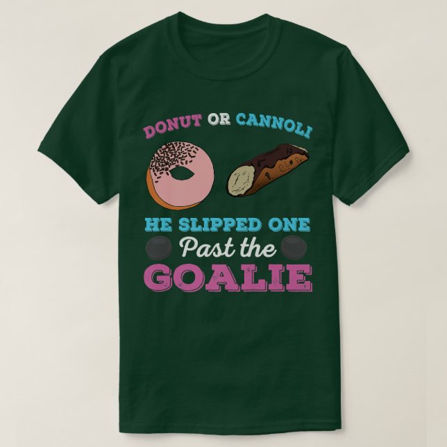 Camiseta Donut o Cannoli Gracioso Género Revelar Embarazo A (Diseño del anverso)