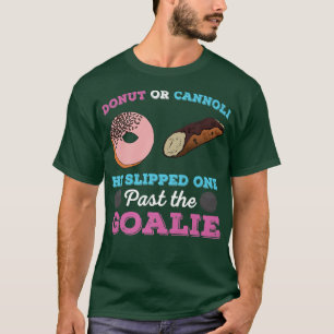 Camiseta Donut o Cannoli Gracioso Género Revelar Embarazo A