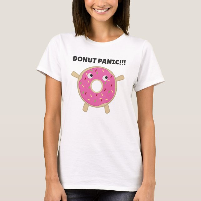 Camiseta Donut Panic - Divertido bollo con donuts (Anverso)