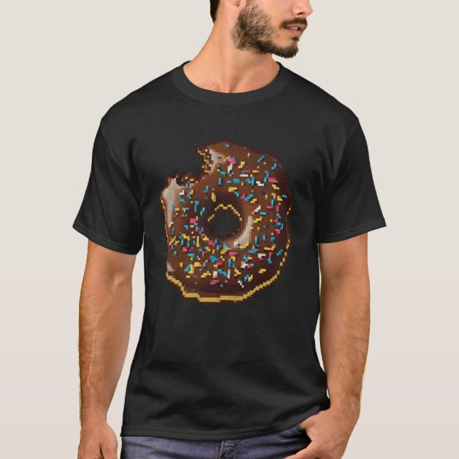 Camiseta Donut Pixel 8 bits Retro Hungry Byte Sprinkles Foo (Anverso)