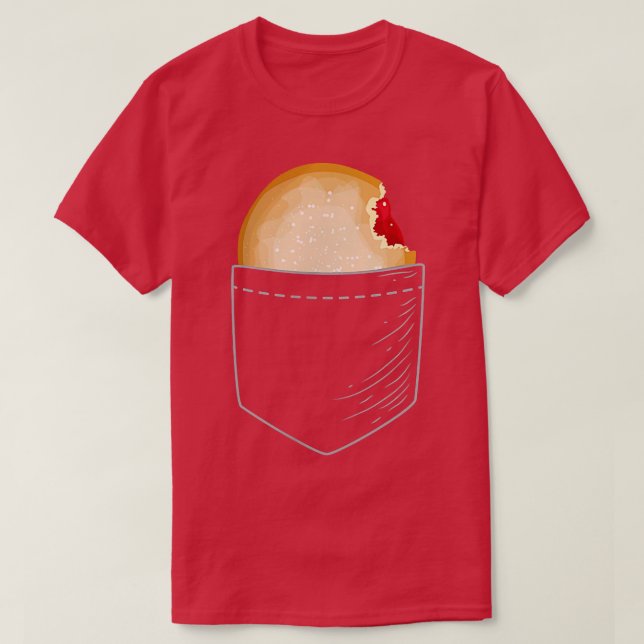 Camiseta Donut rellenado con jelly en bolsillo  (Diseño del anverso)