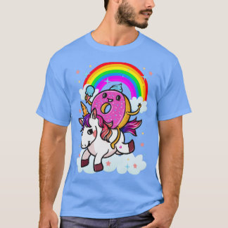 Camiseta Donut Riding Unicorn Cute
